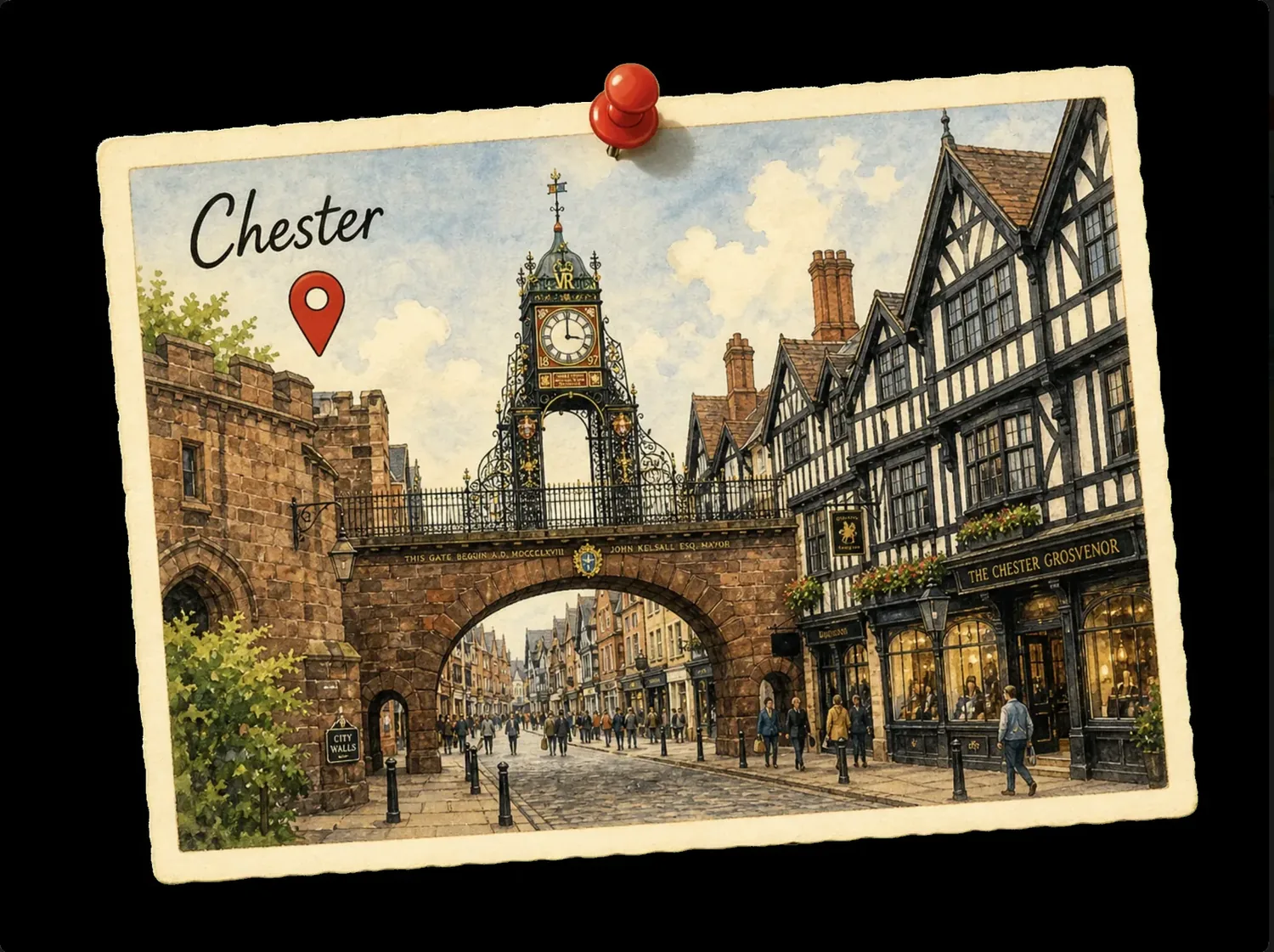 Map of Chester — three studios across the city centre