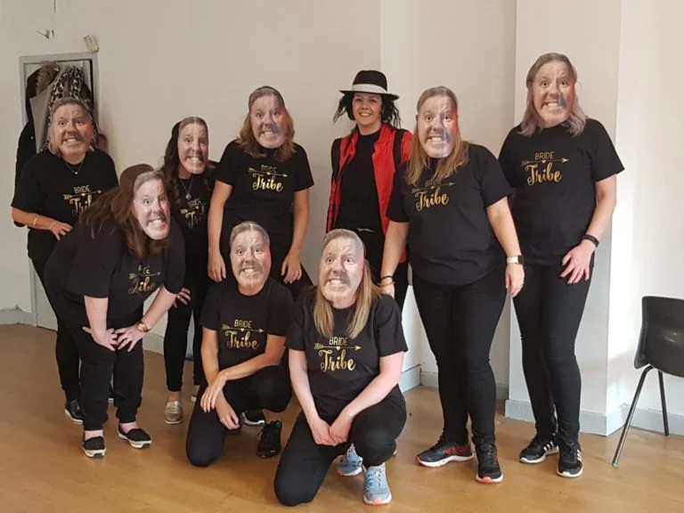 Thriller hen party dance class in Chester group mid zombie routine
